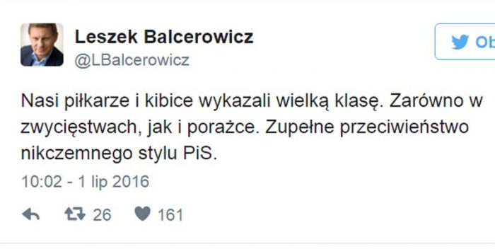 Pseudokibic Balcerowicz!